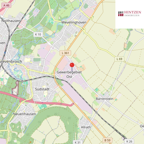 Mikro-Lage Halle Grevenbroich