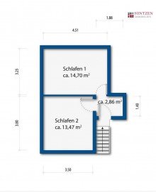 Grundriss Obergeschoss Seltene Gelegenheit. Einfamilienhaus in ruhiger aber zentraler Wohnlage von Grevenbroich / Kapellen.
