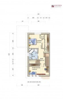 Grundrisse Obergeschoss Einfamilienhaus in gehobener Wohnlage von Bedburdyck