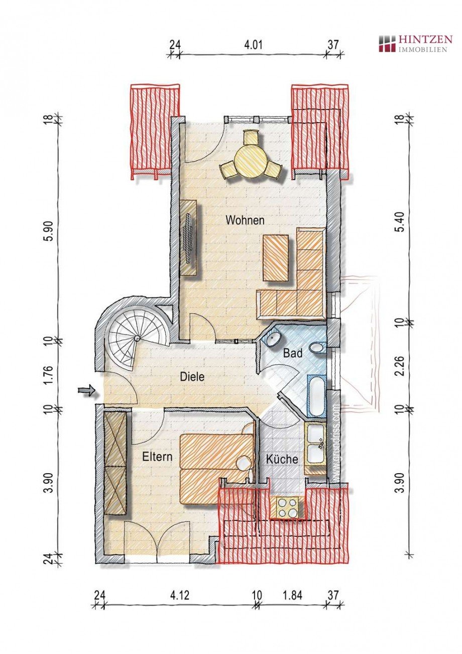 Grundriss OG Maisonettewohnung Grevenbroich