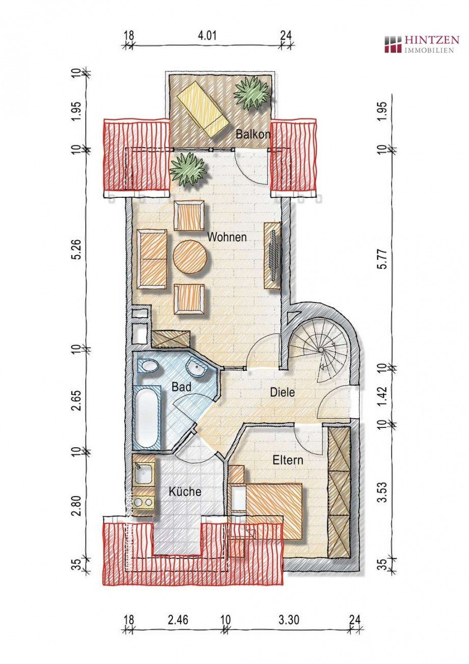Grundriss OG Dachgeschosswohnung Grevenbroich