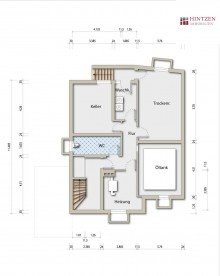Grundriss KG Zweifamilienhaus mit zwei Garagen nahe dem Rhein in Dormagen / St�rzelberg.