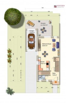Grundrisse Erdgeschoss Einfamilienhaus in gehobener Wohnlage von Bedburdyck