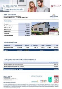 Musterberechnung - EFH Grevenbroich Kapellen Seltene Gelegenheit. Einfamilienhaus in ruhiger aber zentraler Wohnlage von Grevenbroich / Kapellen.