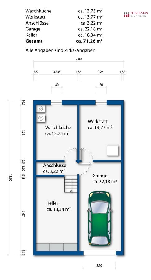 Grundriss Keller Reihenmittelhaus Grevenbroich